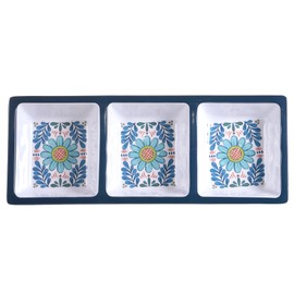 Certified International Talavera Melamine 14.5" x 5.75" 3-Section Relish Tray, Multicolor