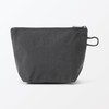 MUJI 84473876 Wrinkle Nylon Pouch with Gusset, Dark Gray, S,
