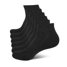 Elina Fashion - Calcetines tobilleros 6, color negro, paquete de 6, talla 4 a 7, 6, negro, 4-7, 6 Negro, 4-7