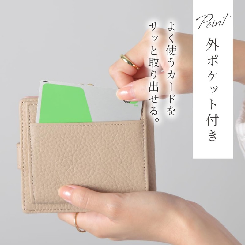 LASIEM Leather Wallet, Genuine Leather, Mini Wallet, Trifold Wallet, Anti-Skimming,