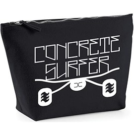 Hippowarehouse Concrete Surfer skateboard design printed make up cosmetic wash bag 18x19x9cm