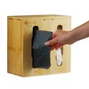 2-in-1 Bamboo Plastic Bag Holder and Trash Dispenser – Compact