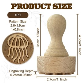 OLYCRAFT Wooden Stamps 1.1 inch Love Heart Round Stamp Wooden Clay Stamp Round Wood Stamps Round Pottery Tools for Card Making DIY Craft Letter Diary and Scrapbooking