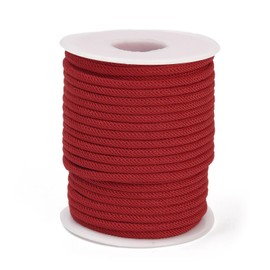 LiQunSweet 21.87 Yards(20m) 3mm Red Milan Twisted Cords Nylon Honor Cord Silk Ropes Decorative Rope Trim Satin Shiny Cord Thread for Crafts Handfasting Home Décor