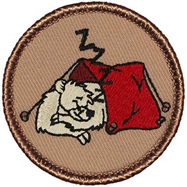 Sleeping Polar Bear Patrol Patch - 2" Diameter Round Embroidered Patch (Sew-on)
