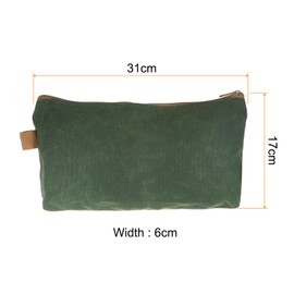 HARFINGTON Tool Pouch Bag 31cm x 6cm x 17cm Oxford Waterproof Zippered Tool Bags Pouches Small Tool Bags Tote Storage Organizers Socket Canvas Bags with Zipper for Tools, Dark Green