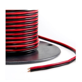 Valley Enterprises Red/Black Bonded Zip Cord Easy ID Low Voltage DC Power Cable (Gauge: 10, Length: 25 feet)