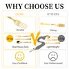 Pryntono 360PCS Gold Plastic Silverware, Heavy Duty Plastic Cutlery Set,