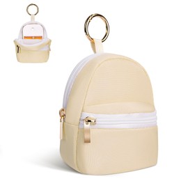 Playexen Hand Sanitizer Spray Case Compatible with T0uch-land, Hand Sanitizer Holder Bag with Ring Buckle, Mini Zippered Pouch for Glow Mist and Power Mist (Beige)