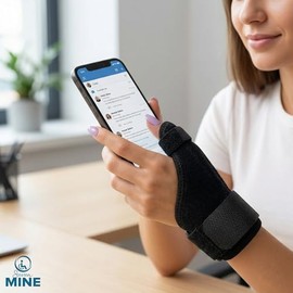 SEVEN MINE Soporte para el Pulgar [Unitalla, Ambidiestra] con Varilla de Aluminio | Inmovilizador de Pulgar con Varilla de Aluminio, De Quervain Tendinitis Rizartrosis, Ambidiestra Hombre Mujer