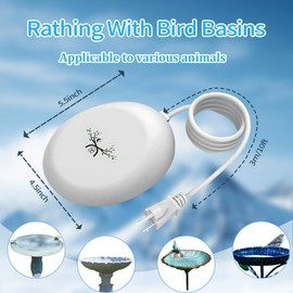 Bird Bath Heaters for Outdoors in Winter, Upgrade 10ft Cord 80w Birdbath Water Heater for Thermostatically Control, Bird Bath Pond Deicer Full-Covered Aluminum for Heated Chicken Duck Farm Trough