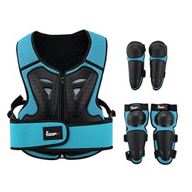 StarknightMT Kids Motorcycle Armor Suit Dirt Bike Gear Riding Protective Gear Chest Protection for Motocross Cycling Skateboard,Skiing,Skating,Off-Road (Blue)