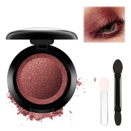 Shimmer Reddish Brown Eyeshadow, Highly Pigmented Eye Shadows, Creamy Texture for Easy Blend, Nude Eyeshadow Palette for Natural Look, Glitter Eye Makeup, Compact Design Neutral Eye Shadow for Daily