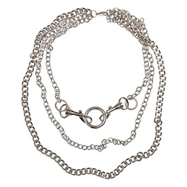 Urban Classics Unisex Necklace for Men and Women Carabiner Necklace, Three Rows Fashion Jewellery Chain, Silver, One Size, Metal, No Gemstone