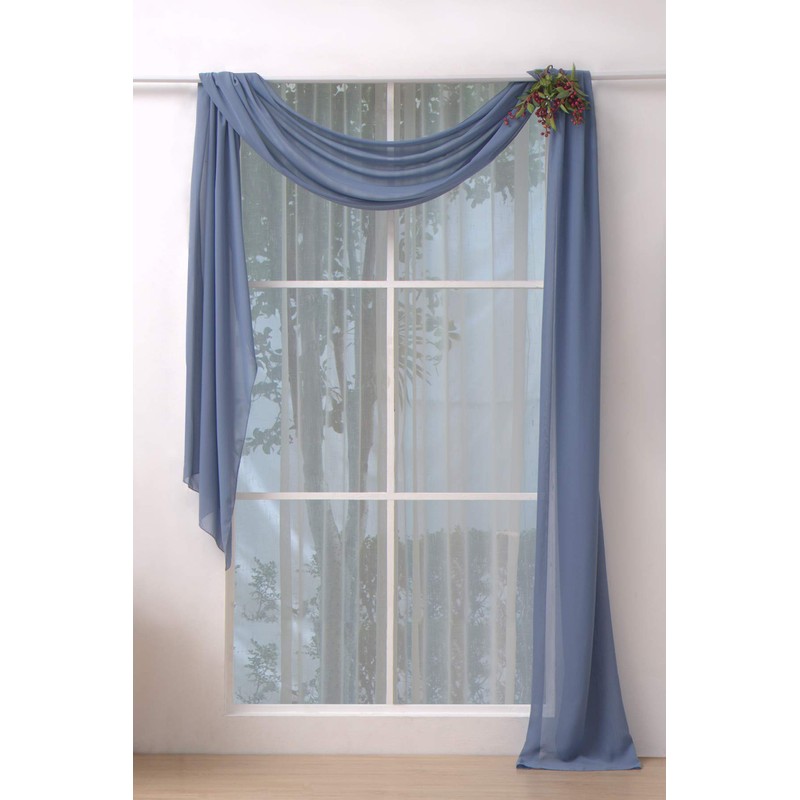 Socomi 3 Panels Dusty Blue Chiffon Wedding Arch Drapes 6