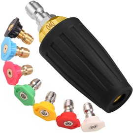 VORIGY 4000 PSI Turbo Nozzle Pressure Washer Pressure Washer Tips 1/4" Quick Connect with 7 Power Washer Nozzle Tips Kit Multiple Degrees (0, 15, 25, 40, 65, Rinse1, Soap2) for Car Concrete Brick