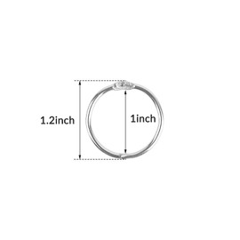 Binder Rings 1-Inch (60 Pack), Loose Leaf Binder Ring with Metal Nickel Plated for Key,for Index Cards and School，Sliver