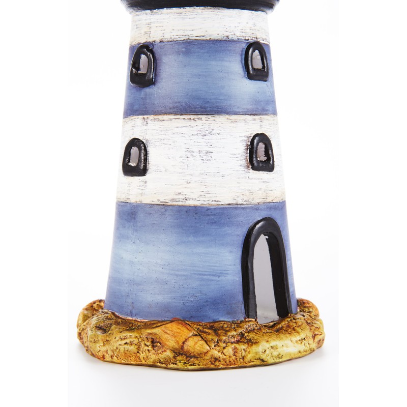 HEITMANN DECO Lighthouse Ceramic Lantern, Blue, White, Beige, 10,2 x