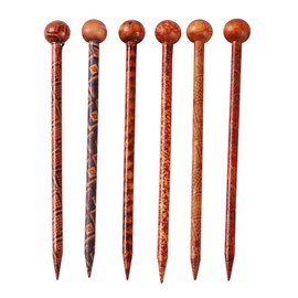 Baoblaze 6 Pieces Wood Hair Sticks Japanese Hair Chopsticks for Hair Pins for Women Long Handmade Craft 13cm