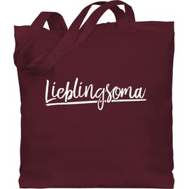 Shirtracer - Grandma gift - Lieblingsoma - fabric bag made of cotton jute bag long handle, 1 Bordeaux red, Einheitsgröße