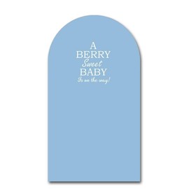 KONPON Blue Arched Backdrop Cover A Berry Sweet Baby is on The Way Theme Stretchy Arched Stand Covers for Girls Baby Shower Party Decorations (Only Cover No Stand!)