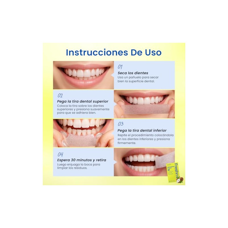 Tiras Blanqueadoras Dentales 7 Pares, Blanqueamiento Efectivo, Dientes Blancos, Antideslizantes,