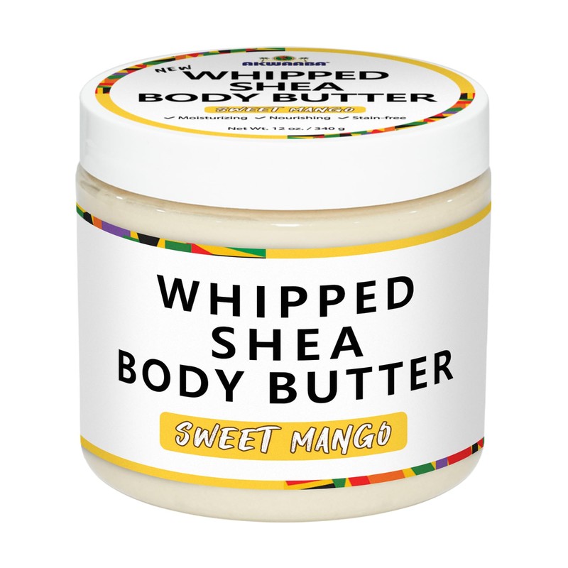 AKWAABA New Whipped Shea Butter (Sweet Mango) - Nourishes, Moisturizes