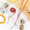 24 Pcs Rose Scented Catholic Rosaries Necklaces Wooden Beads Rosary