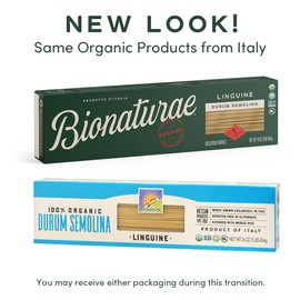 Bionaturae Linguine Pasta Noodles - Durum Semolina Pasta, Kosher, High Protein, Non-GMO, USDA Certified, Durum Semolina Linguine, Linguine Pasta Organic, Crafted in Italy - 16 Oz, 6 Pack