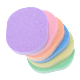 Mikinona 6pcs Reusable Face Cleansing Sponges Gentle Exfoliating Makeup Remover Pads for Easy Skin Cleansing for Home and Travel Use Seaweed Colors Green Blue Pink Purple Orange Yellow