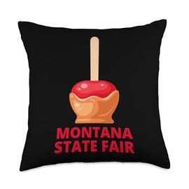 Montana State Fair Caramel Apple Candy County Fair Throw Pillow