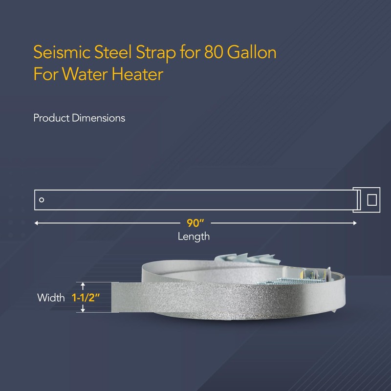 Everflow GWHSE80 Seismic Water Heater Restraining Strap, Galvanized Steel, 80