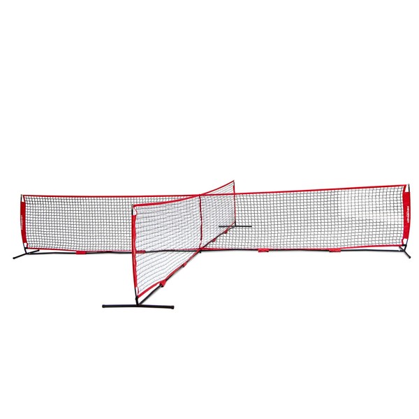 PowerNet 4 Way Soccer Tennis Net | Fun New Game to Play at The Park or Beach | Practice and Improve Ball Control Headers and Volleys | 2 Sizes