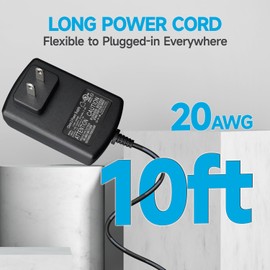 12V 2A 10ft AC to DC Power Supply Adapter & 4-Way DC Power Splitter Cable for CCTV Security Camera/DVR/NVR/LED Strip Lights, UL Listed/FCC/VI