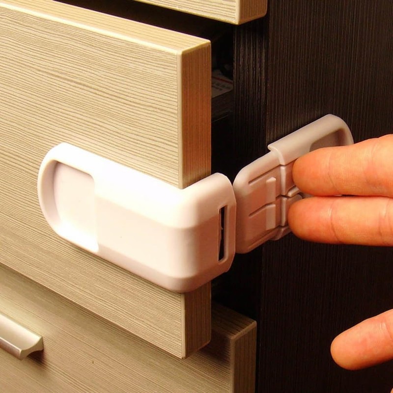 4 Pcs Safe Drawer Locks, Update Child Proof Cupboard Locks,