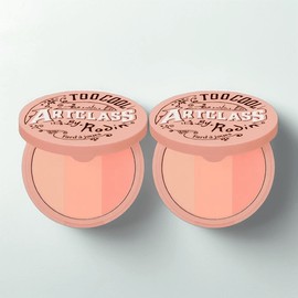 Too Cool for School Art Class By Rodin Pact Blusher 9.5g, De Peche, 2 units / 투쿨포스쿨 아트클래스 바이로댕 팩트 블러셔 9.5g, 드 페슈, 2개