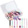 Fcozpjk 50PCS Chrome Nail Powder Applicator Brushes With Storage Box