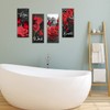Tatuo Set of 4 Red Rose Bathroom Wall Decor Wooden