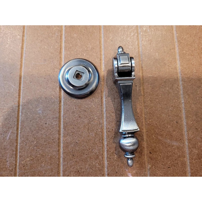 Ajax vintage pendant pull for cabinets drawers in antique pewter