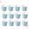 Cabilock 50PCS Paper Baking Cups Blue and White Stripes Dessert