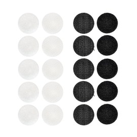 YFFSFDC Round Velcro 20mm Diameter 20 Pairs with Double Sided Tape Magic Seal DIY Craft Black + White Male and Female Set Multi-Purpose