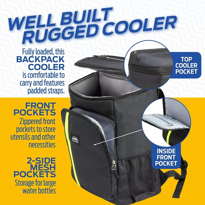 Outrav Camping Backpack Cooler – Fully Insulated Cooling Bag with