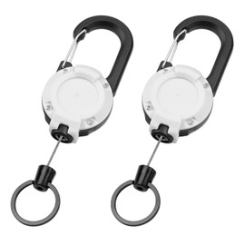 Vicloon Vicloon Strapazierfähiger einziehbarer Schlüsselanhänger, 2pcs Einziehbarer Schlüsselanhänger, Schlüsselband ausziehbar mit 80 cm Stahlkordel für ID Badge Holder, Kartenhalter, Schlüsselkarten
