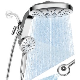High Pressure Rain Showerhead Combo, 2026 Magnetic Shower Head Set with Detachable 8-Mode Handheld Shower Spray, Adjustable Angle Dual Showerhead System with Built-in Magnetic Docking and Power Jets