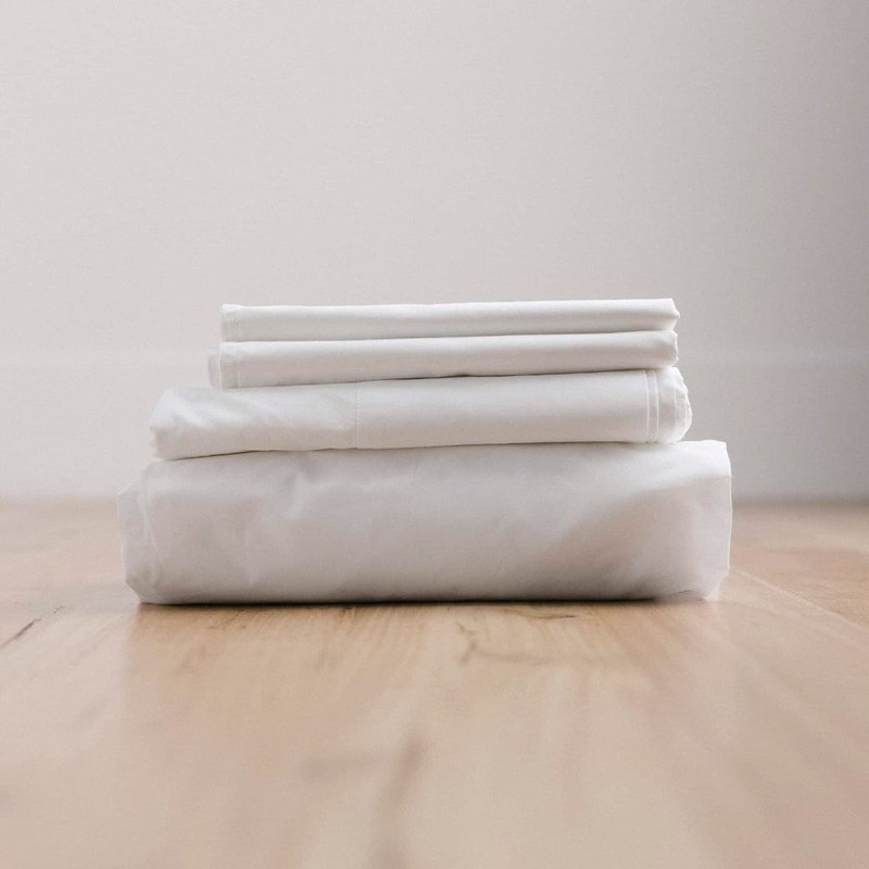 EcoLinen Organic Cotton Sheet Set, Single / White