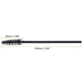 MECCANIXITY Mini Nylon Brush, Spiral Duster Crevice Cleaning Tool for Window Air Conditioners Ceiling Fans, Black 12 Pack