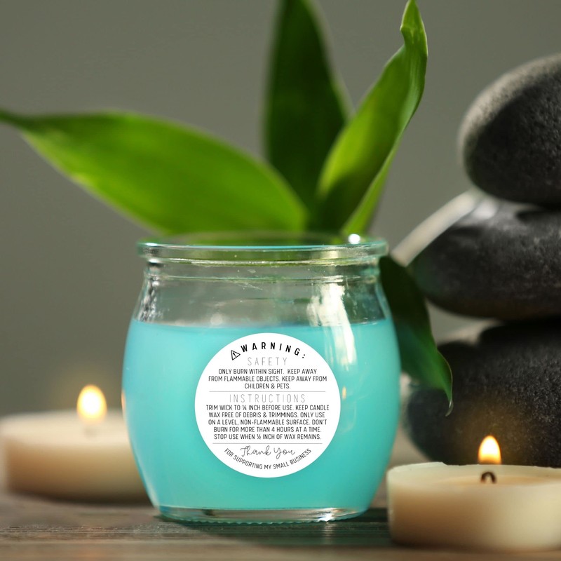 Candle Safety Stickers | 50 Pack | 2.5" Round |