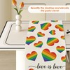 1 Heart Rainbow Tablecloth, 10 Rainbow Face Stickers, Pride Party