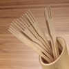 BambooMN Brand - 5.5" Decorative Bamboo Trident Fruit Fork /
