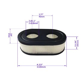 593260 Lawn Mower Air Filter 798452 334404 Replacement for Briggs & Stratton Compatible with Series Engine 550E 500EX 550EX 625 575EX 4247 5432 5432k, 2 Packs (2 Filters and 2 Spark Plug)